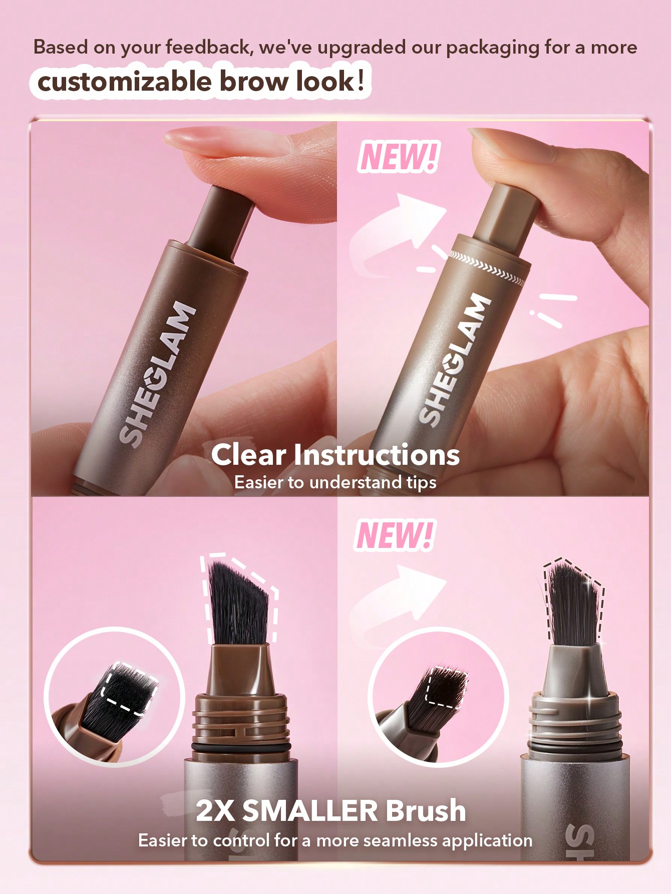SHEGLAM brow-fection angled brush & dip